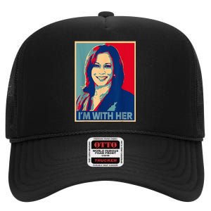 IM With Her Kamala Vote For 2024 President Kamalaharris High Crown Mesh Back Trucker Hat