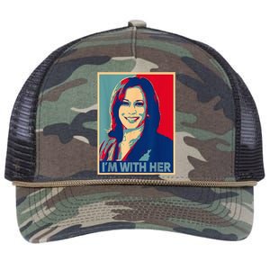 IM With Her Kamala Vote For 2024 President Kamalaharris Retro Rope Trucker Hat Cap