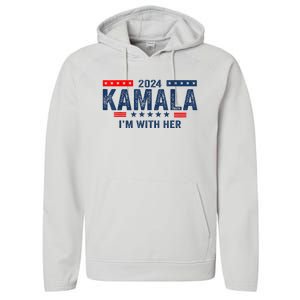 IM With Her Kamala Vote For 2024 President Kamalaharris Performance Fleece Hoodie