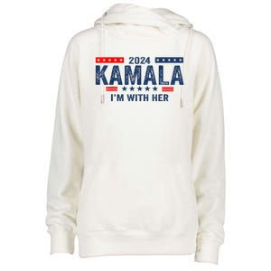 IM With Her Kamala Vote For 2024 President Kamalaharris Womens Funnel Neck Pullover Hood