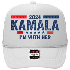 IM With Her Kamala Vote For 2024 President Kamalaharris High Crown Mesh Back Trucker Hat