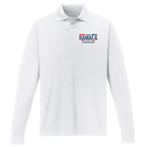 IM With Her Kamala Vote For 2024 President Kamalaharris Performance Long Sleeve Polo