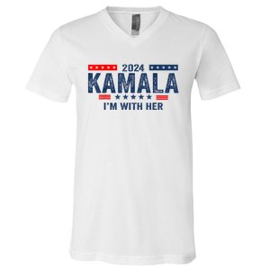 IM With Her Kamala Vote For 2024 President Kamalaharris V-Neck T-Shirt