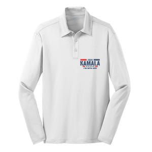 IM With Her Kamala Vote For 2024 President Kamalaharris Silk Touch Performance Long Sleeve Polo