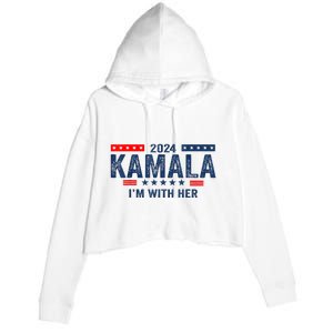 IM With Her Kamala Vote For 2024 President Kamalaharris Crop Fleece Hoodie