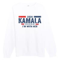 IM With Her Kamala Vote For 2024 President Kamalaharris Premium Crewneck Sweatshirt