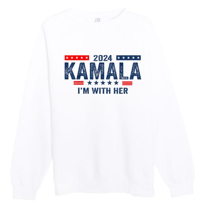 IM With Her Kamala Vote For 2024 President Kamalaharris Premium Crewneck Sweatshirt