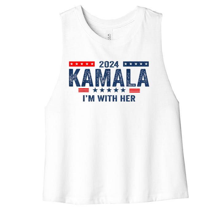 IM With Her Kamala Vote For 2024 President Kamalaharris Women's Racerback Cropped Tank