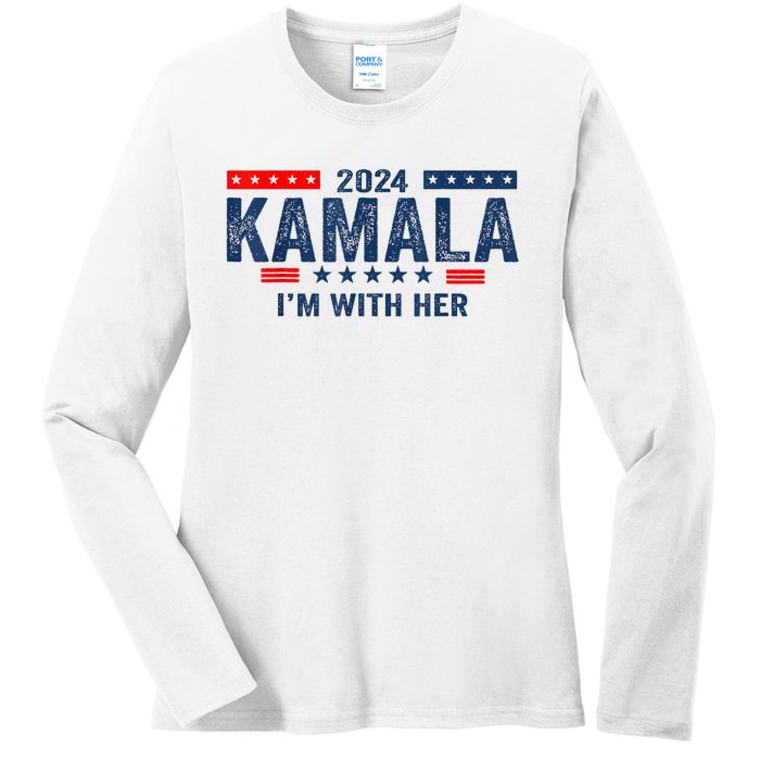 IM With Her Kamala Vote For 2024 President Kamalaharris Ladies Long Sleeve Shirt