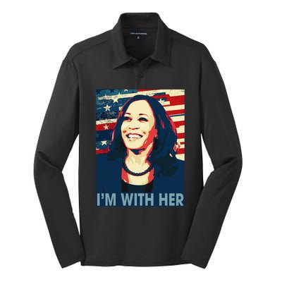 IM With Her Black History Is American History Silk Touch Performance Long Sleeve Polo