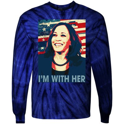 IM With Her Black History Is American History Tie-Dye Long Sleeve Shirt