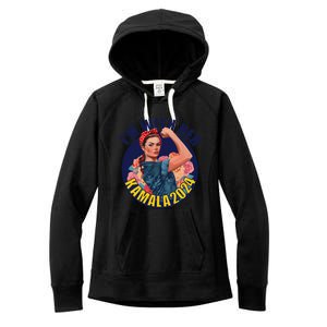 IM With Her Kamala 2024 Retro Rosie Art Women's Fleece Hoodie