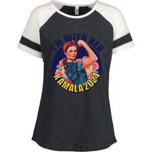 IM With Her Kamala 2024 Retro Rosie Art Enza Ladies Jersey Colorblock Tee