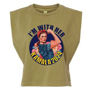 IM With Her Kamala 2024 Retro Rosie Art Garment-Dyed Women's Muscle Tee