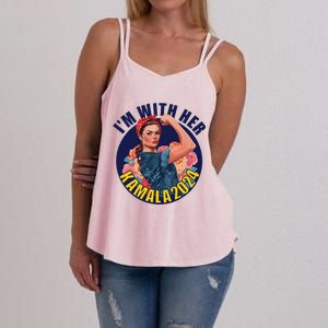 IM With Her Kamala 2024 Retro Rosie Art Women's Strappy Tank