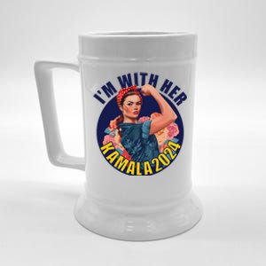 IM With Her Kamala 2024 Retro Rosie Art Beer Stein