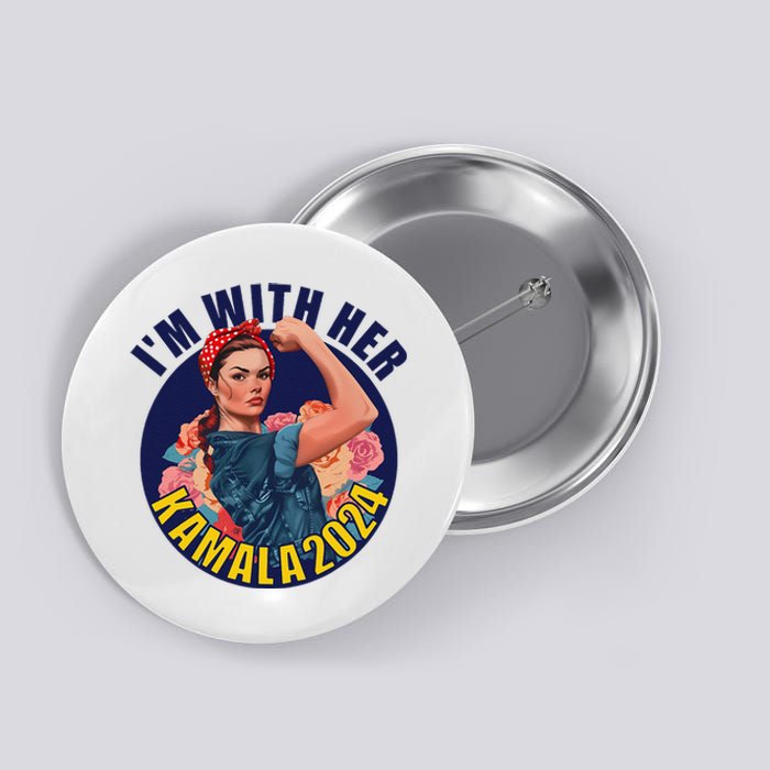 IM With Her Kamala 2024 Retro Rosie Art Button