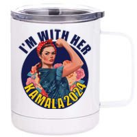 IM With Her Kamala 2024 Retro Rosie Art 12 oz Stainless Steel Tumbler Cup