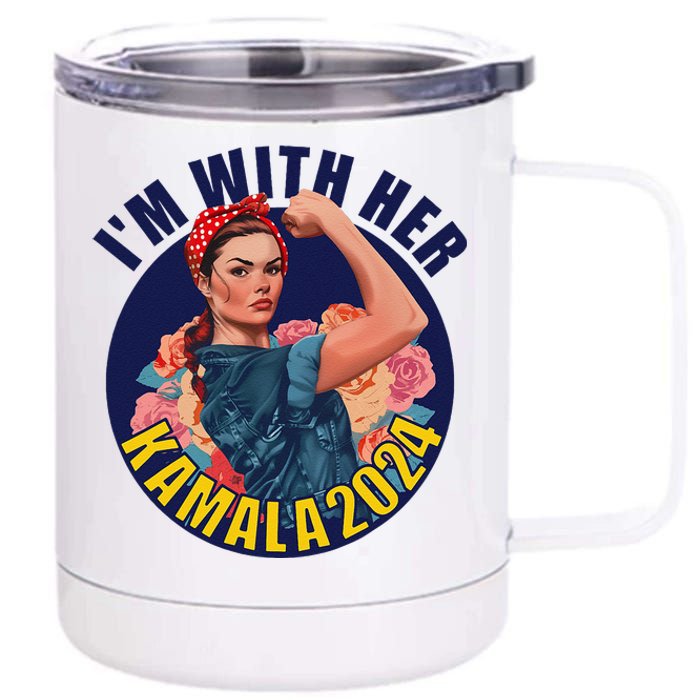 IM With Her Kamala 2024 Retro Rosie Art 12 oz Stainless Steel Tumbler Cup