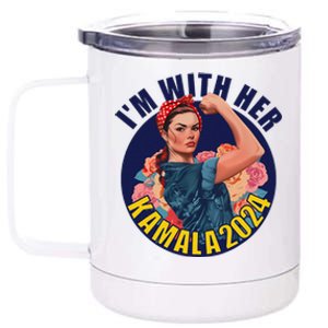 IM With Her Kamala 2024 Retro Rosie Art 12 oz Stainless Steel Tumbler Cup