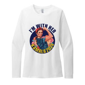 IM With Her Kamala 2024 Retro Rosie Art Womens CVC Long Sleeve Shirt