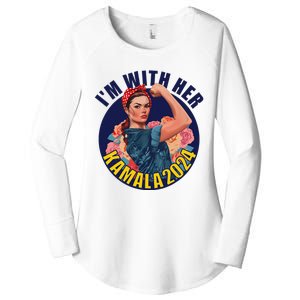 IM With Her Kamala 2024 Retro Rosie Art Women's Perfect Tri Tunic Long Sleeve Shirt