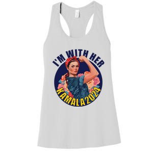 IM With Her Kamala 2024 Retro Rosie Art Women's Racerback Tank