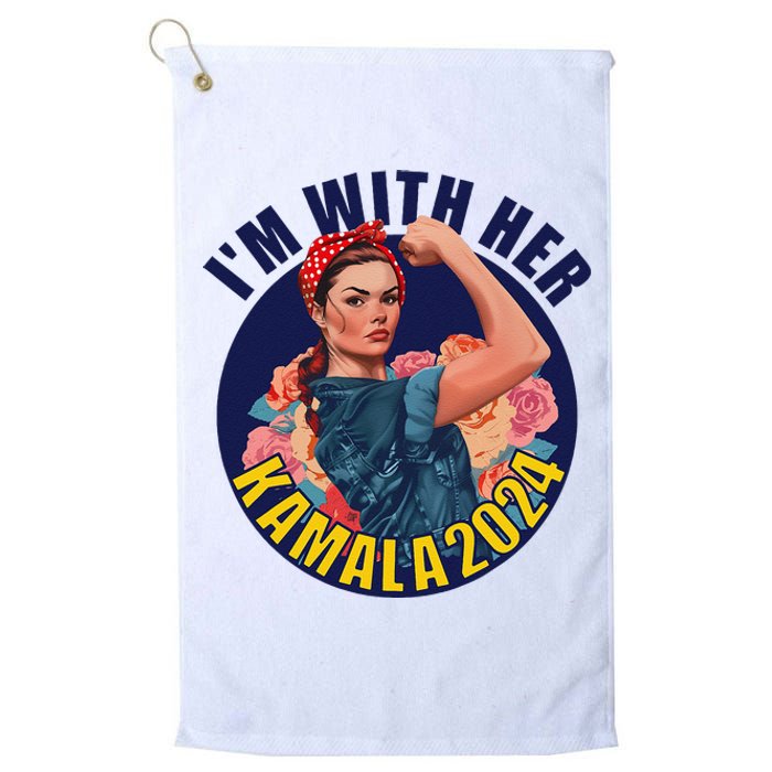 IM With Her Kamala 2024 Retro Rosie Art Platinum Collection Golf Towel