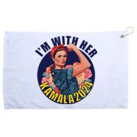 IM With Her Kamala 2024 Retro Rosie Art Grommeted Golf Towel