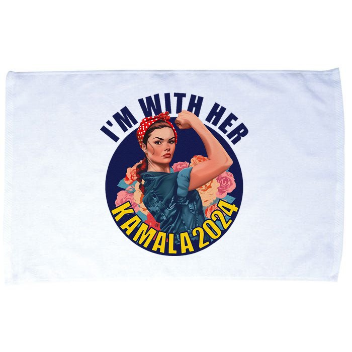 IM With Her Kamala 2024 Retro Rosie Art Microfiber Hand Towel