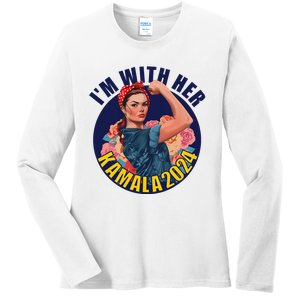 IM With Her Kamala 2024 Retro Rosie Art Ladies Long Sleeve Shirt