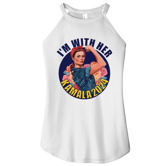 IM With Her Kamala 2024 Retro Rosie Art Women's Perfect Tri Rocker Tank