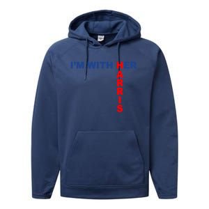 IM With Her Kamala 2024 Performance Fleece Hoodie