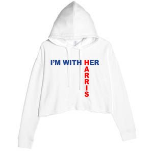 IM With Her Kamala 2024 Crop Fleece Hoodie