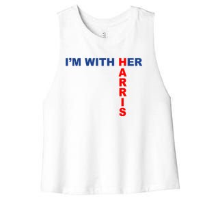 IM With Her Kamala 2024 Women's Racerback Cropped Tank