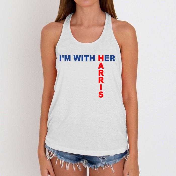 IM With Her Kamala 2024 Women's Knotted Racerback Tank