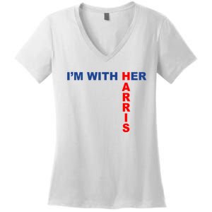 IM With Her Kamala 2024 Women's V-Neck T-Shirt