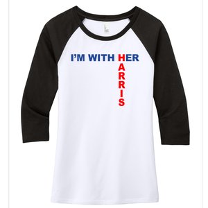 IM With Her Kamala 2024 Women's Tri-Blend 3/4-Sleeve Raglan Shirt