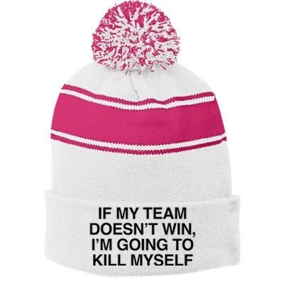 I Work Hard Because Millions On Welfare Funny Working Stripe Pom Pom Beanie