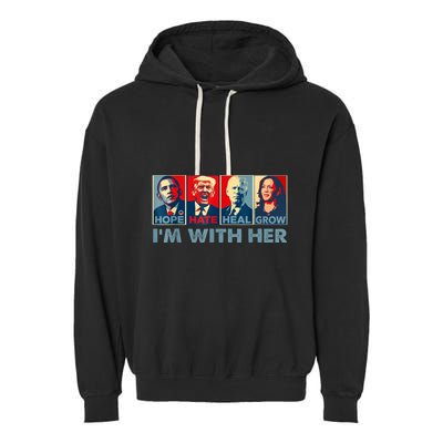 IM With Her Kamala Vote For 2024 President Kamalaharris Garment-Dyed Fleece Hoodie