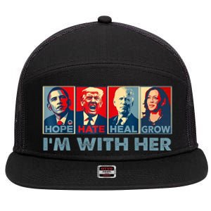 IM With Her Kamala Vote For 2024 President Kamalaharris 7 Panel Mesh Trucker Snapback Hat