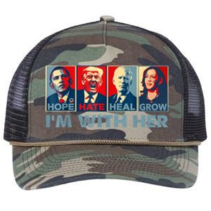 IM With Her Kamala Vote For 2024 President Kamalaharris Retro Rope Trucker Hat Cap