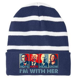 IM With Her Kamala Vote For 2024 President Kamalaharris Striped Beanie with Solid Band