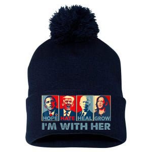 IM With Her Kamala Vote For 2024 President Kamalaharris Pom Pom 12in Knit Beanie