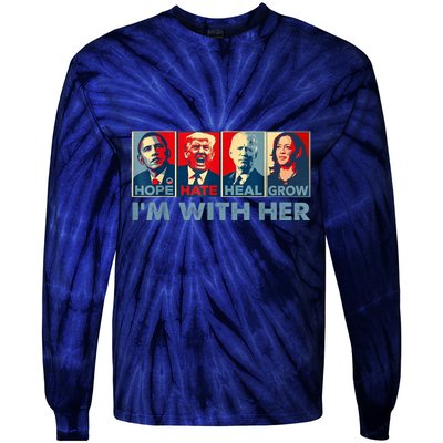 IM With Her Kamala Vote For 2024 President Kamalaharris Tie-Dye Long Sleeve Shirt