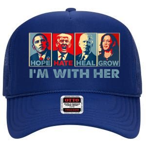 IM With Her Kamala Vote For 2024 President Kamalaharris High Crown Mesh Back Trucker Hat