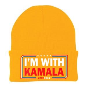 IM With Her Kamala Vote For 2024 President Kamalaharris Knit Cap Winter Beanie