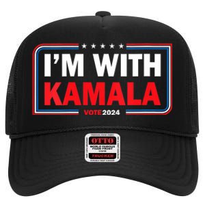 IM With Her Kamala Vote For 2024 President Kamalaharris High Crown Mesh Back Trucker Hat