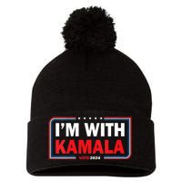 IM With Her Kamala Vote For 2024 President Kamalaharris Pom Pom 12in Knit Beanie