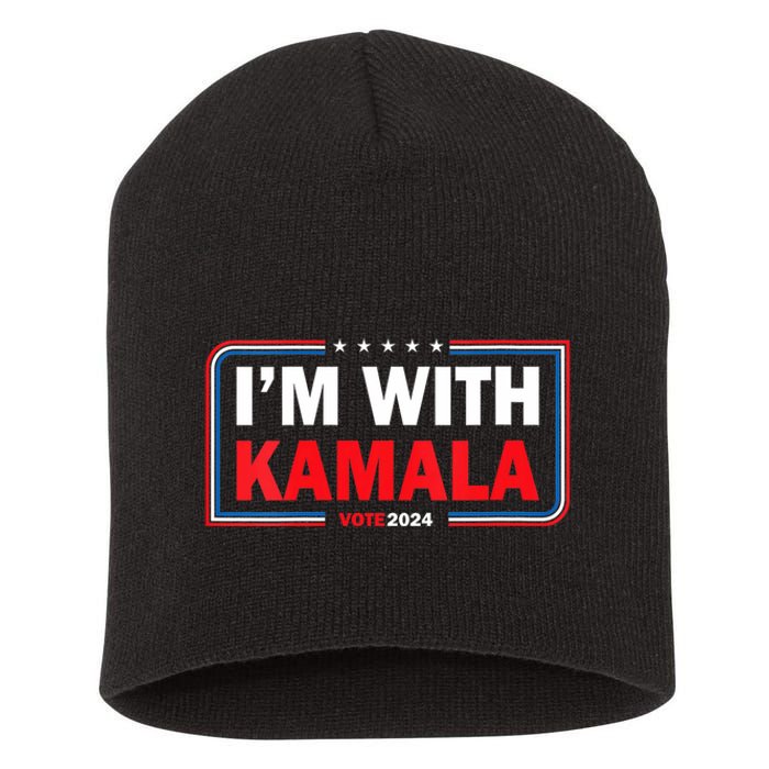 IM With Her Kamala Vote For 2024 President Kamalaharris Short Acrylic Beanie